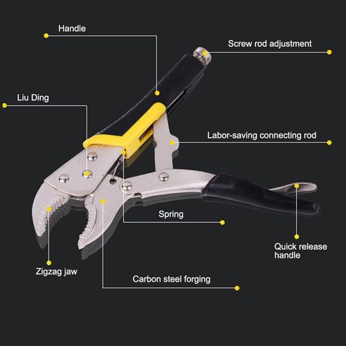 DURABILITY 10 Inch Carbon Steel Non Slip Plier, Locking Forceps Clip Woodworking Clamp Jaw Non-Slip Handle Pliers, Hand Tools Manual Hydraulic Tools, Locking Pliers Curved Jaw Vice-Grip Manual High Speed Steel Multifunctional Plier Item | Buy DURABILITY 10 Inch Carbon Steel Non Slip Plier, Locking Forceps Clip Woodworking Clamp Jaw Non-Slip Handle Pliers, Hand Tools Manual Hydraulic Tools, Locking Pliers Curved Jaw Vice-Grip Manual High Speed Steel Multifunctional Plier | SPOP Enterprise Global